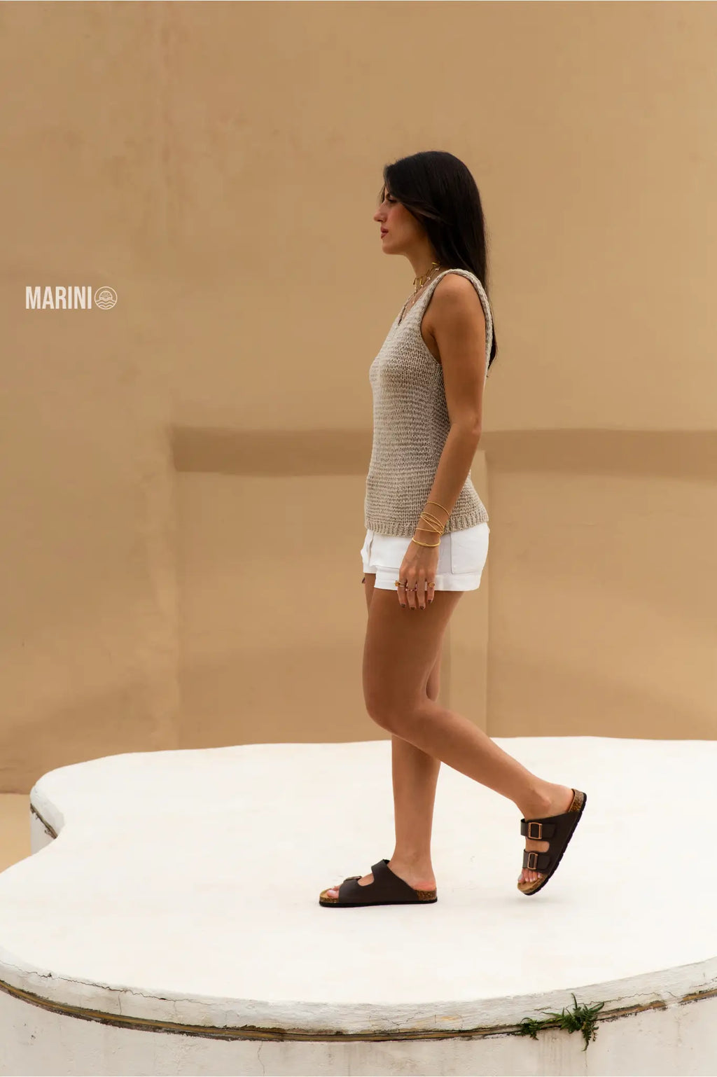 lunbu Leather Sandal - Brown