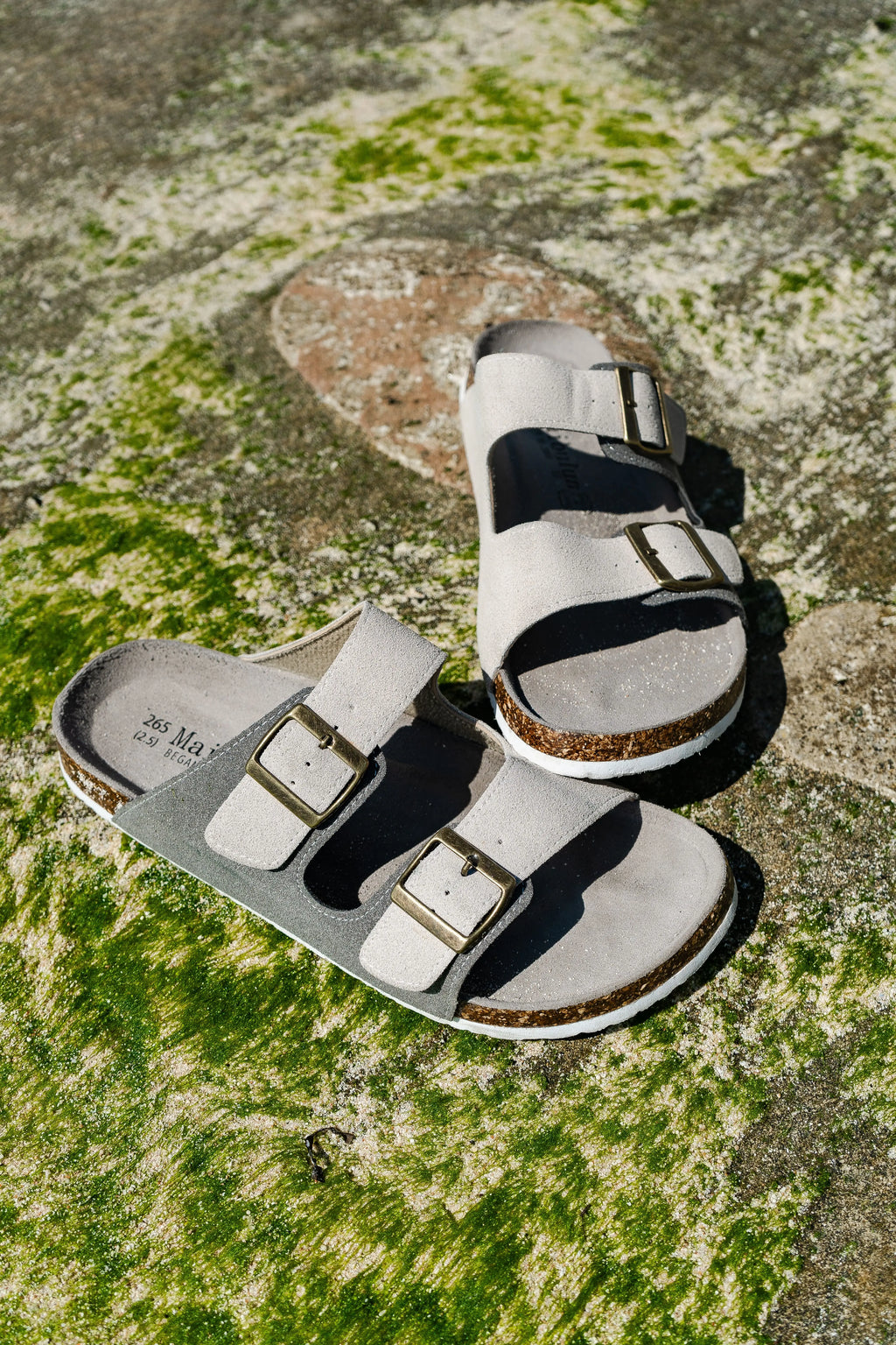 lunbu Suede Sandal - Gray and Cream