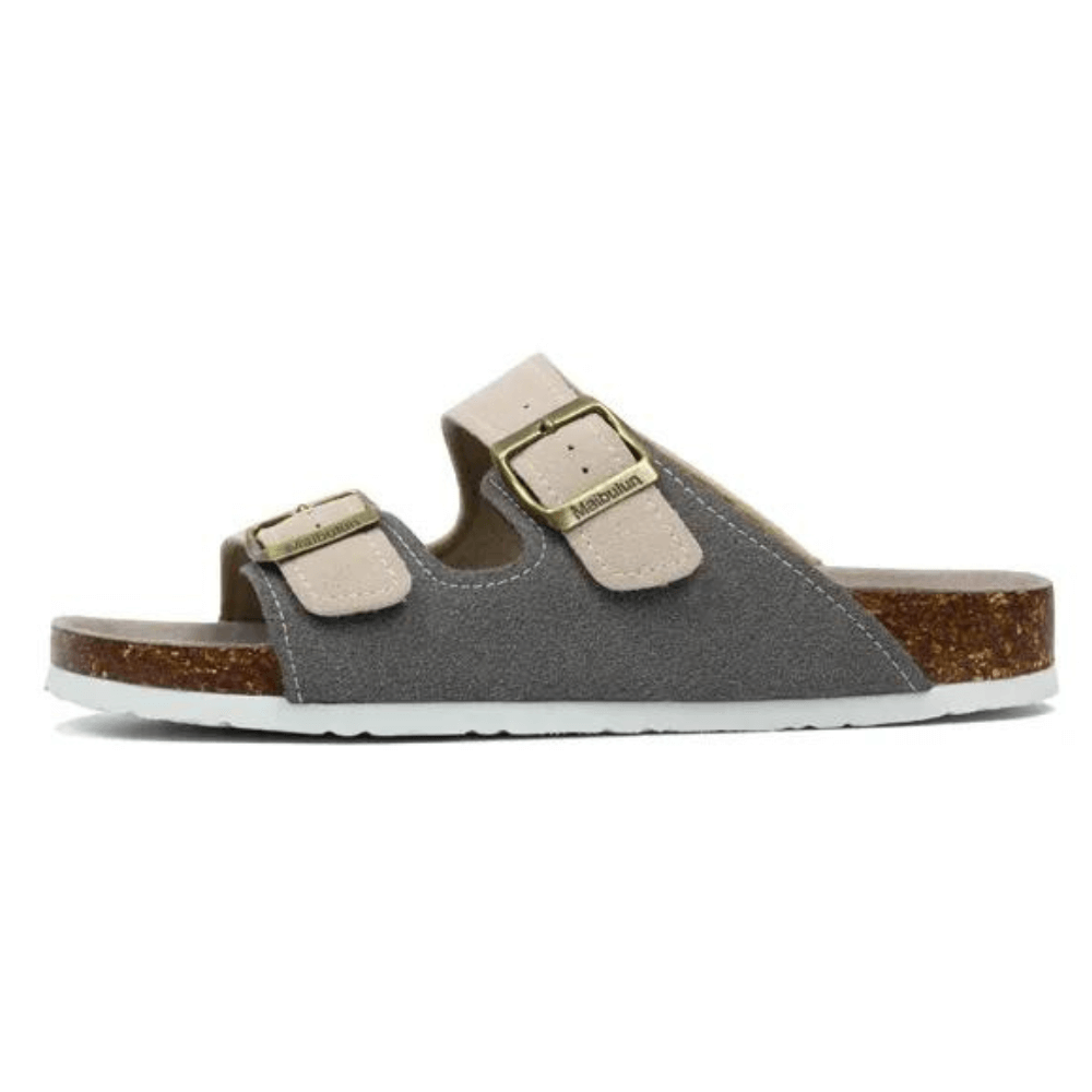lunbu Suede Sandal - Gray and Cream