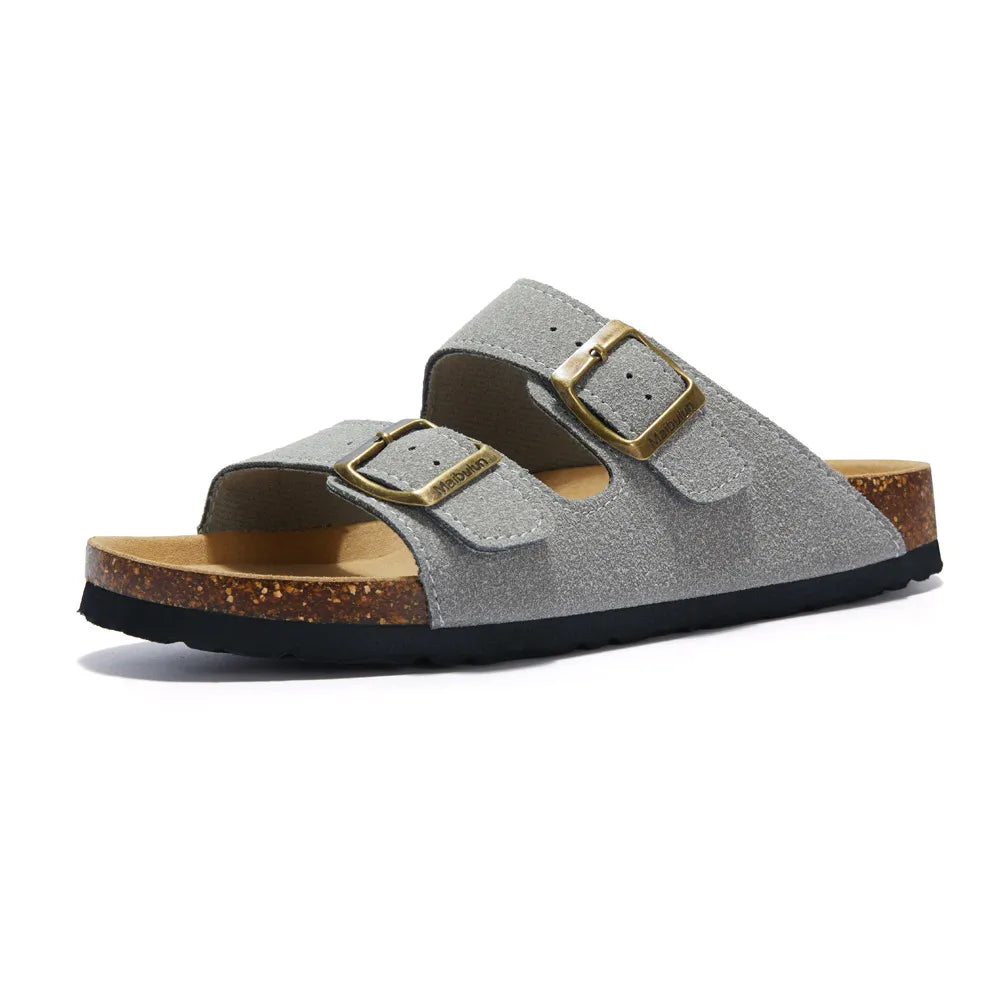 Lunbu Suede Sandal - Light Gray