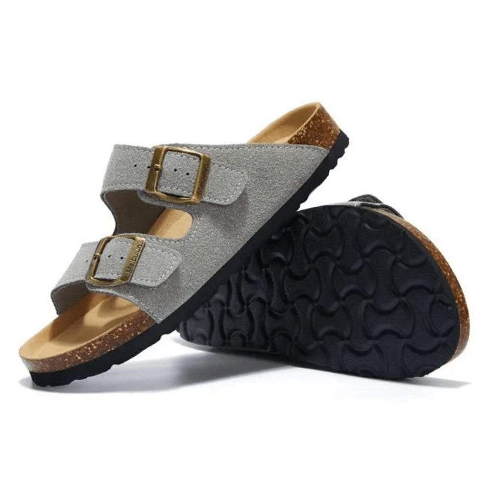 Lunbu Suede Sandal - Light Gray