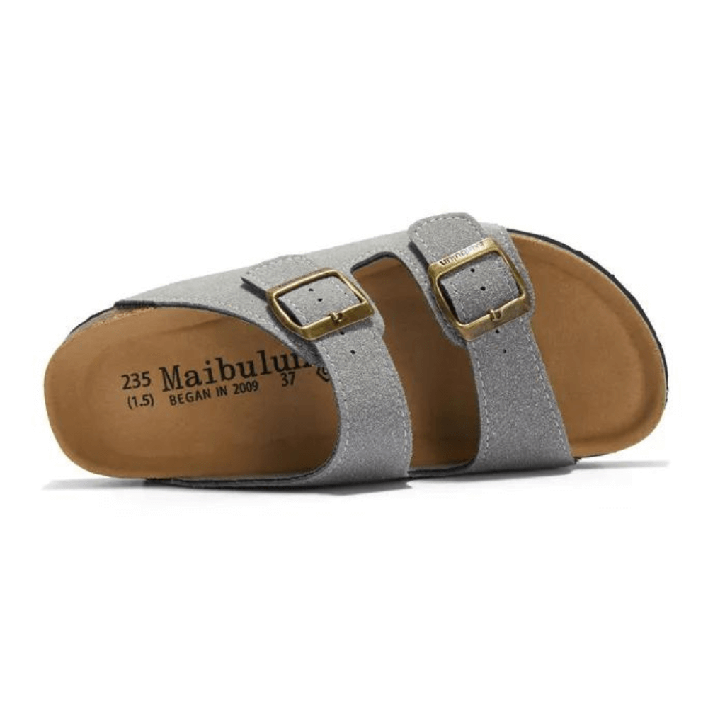 Lunbu Suede Sandal - Light Gray
