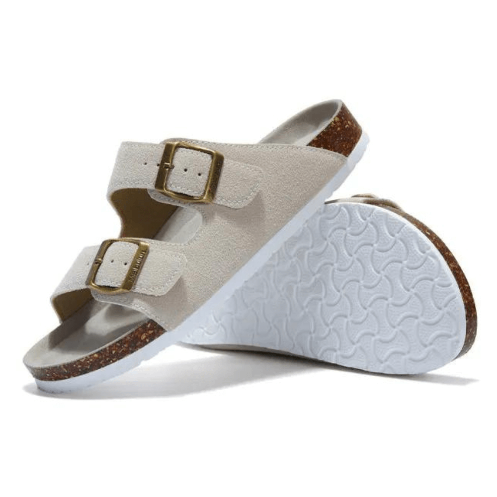 Lunbu Suede Sandal - Cream