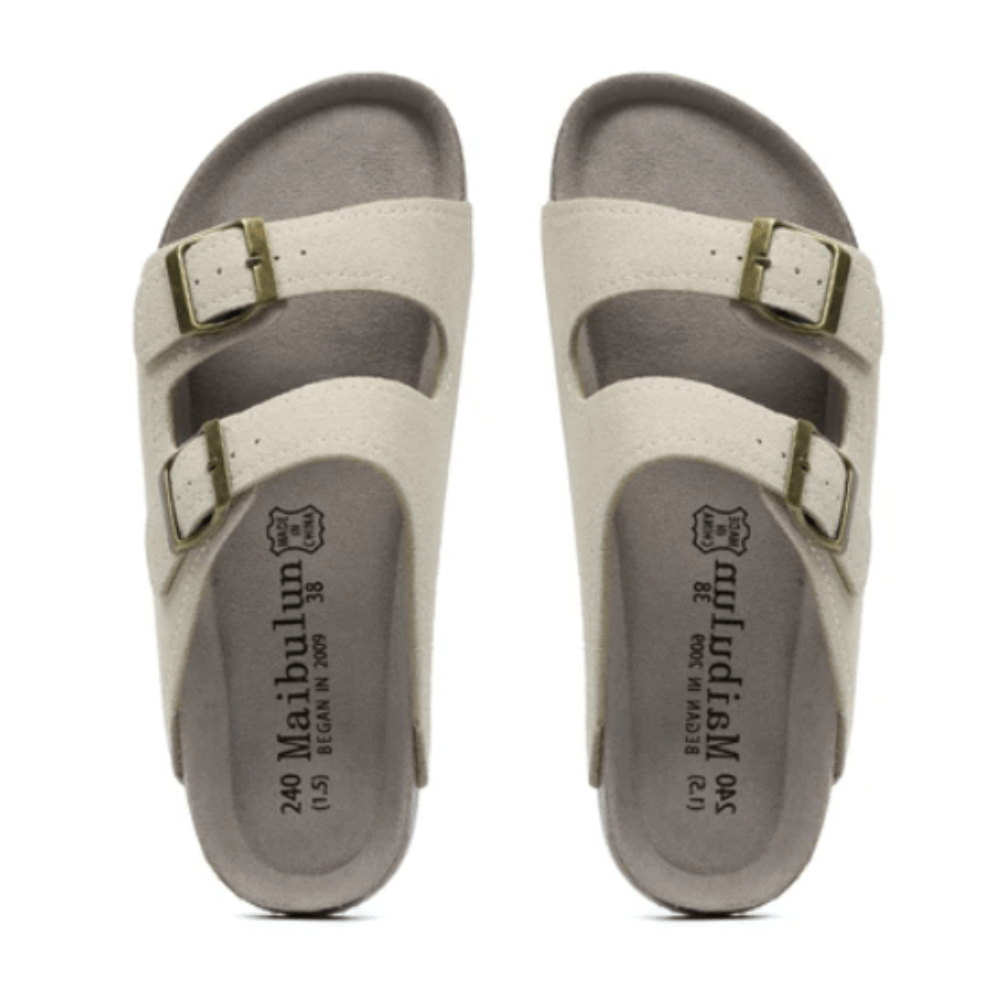 Lunbu Suede Sandal - Cream