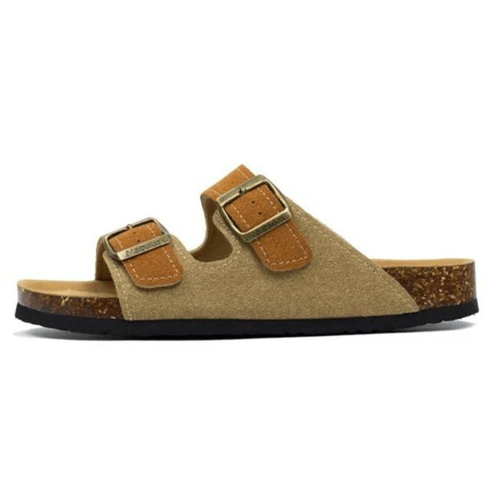 Lunbu Suede Sandal – Light Brown and Caramel