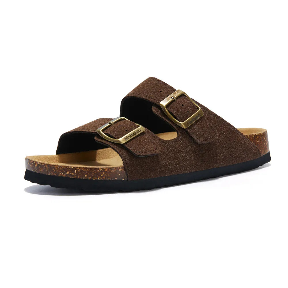 Lunbu Suede Sandal - Dark Brown