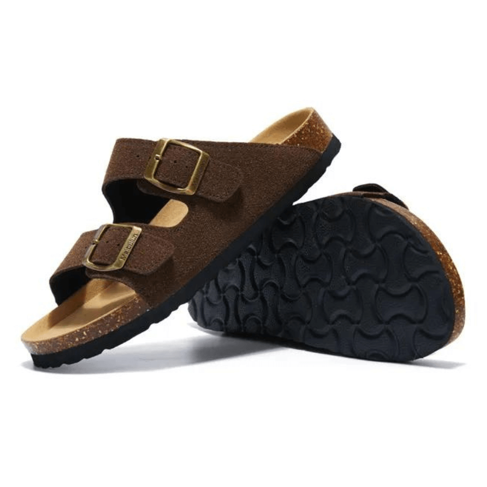 Lunbu Suede Sandal - Dark Brown