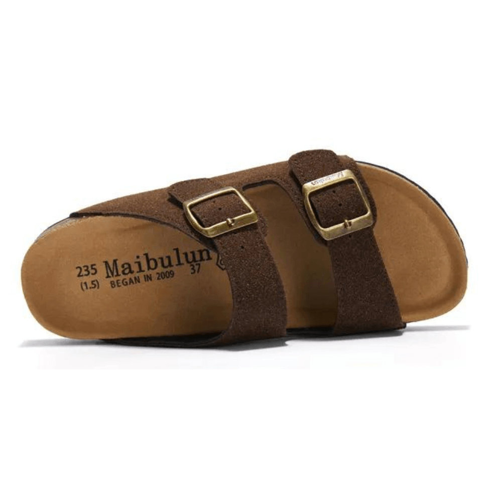 Lunbu Suede Sandal - Dark Brown