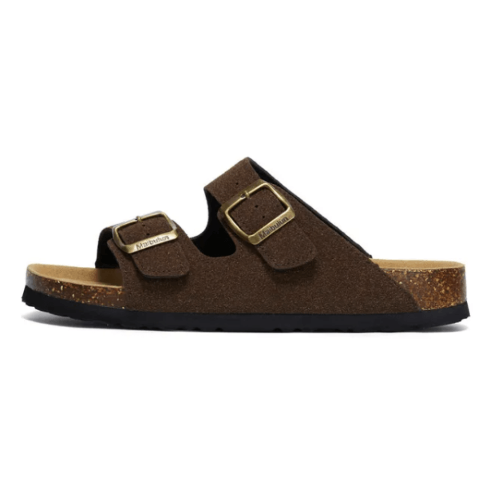 Lunbu Suede Sandal - Dark Brown