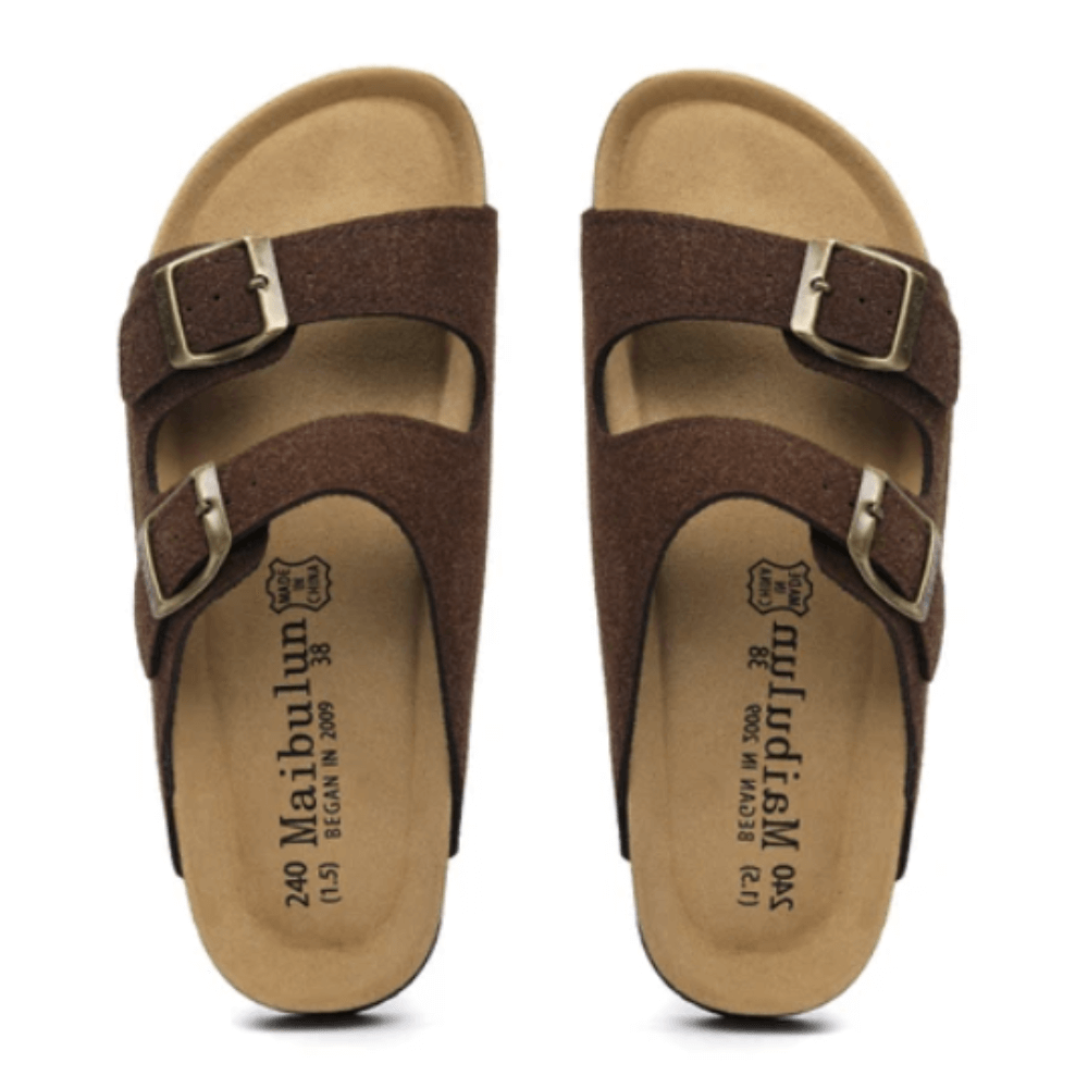 Lunbu Suede Sandal - Dark Brown