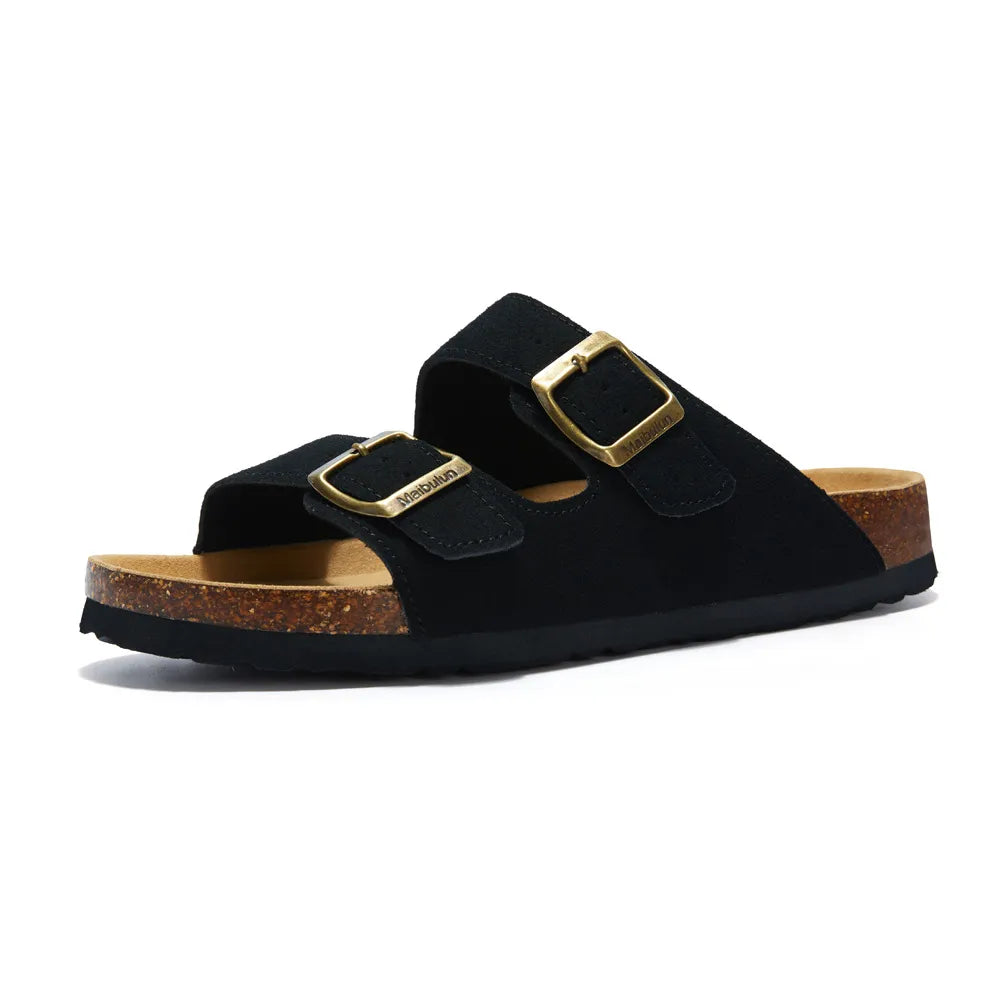Lunbu Suede Sandal - Black