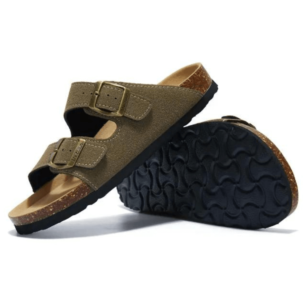 Lunbu Suede Sandal - Moss Green