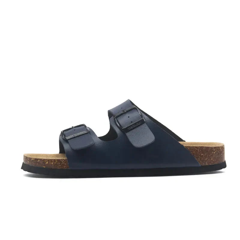 Lunbu Leather Sandal - Blue