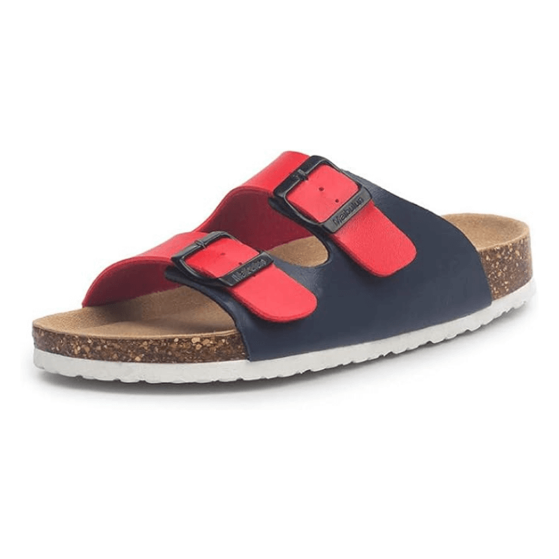 Lunbu Leather Sandal - Blue and Red
