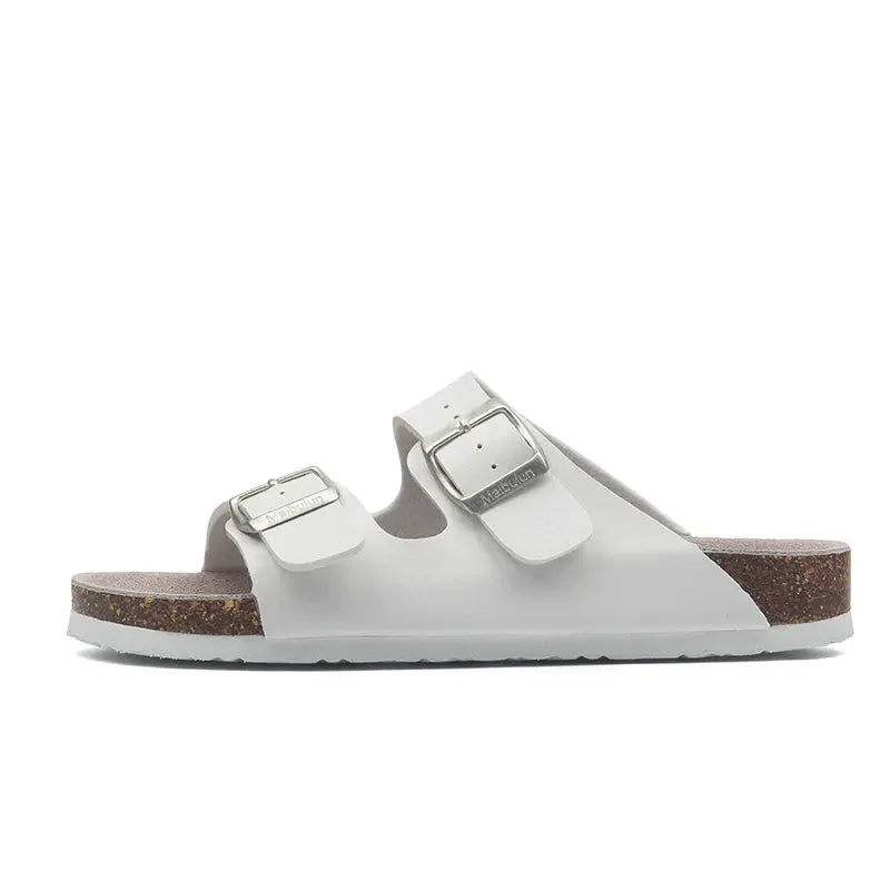 Lunbu Leather Sandal - White