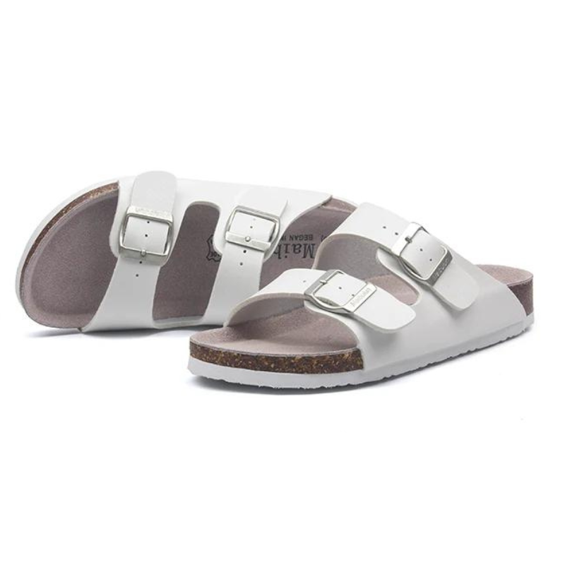 Lunbu Leather Sandal - White