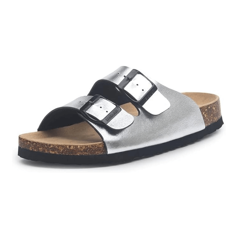 Lunbu Leather Sandal - Silver