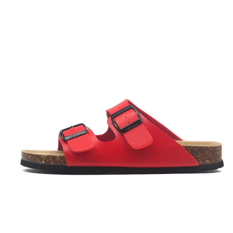 Lunbu Leather Sandal - Red