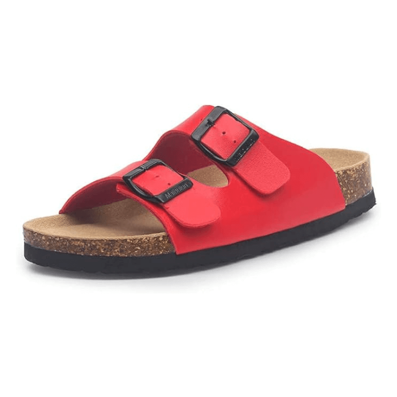 Lunbu Leather Sandal - Red