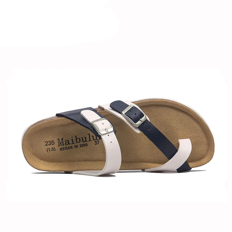 Infradito Sandal - White and Blue